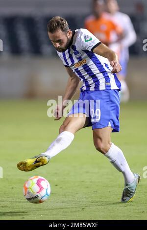 11 janvier 2023: Hertha Berlin milieu de terrain LUCAS TOUSART (29) passe le ballon pendant le match de soccer amical de Hertha BSC vs Millonarios FC au stade Osceola Heritage Park à Kissimmee, FL sur 11 janvier 2023. (Credit image: © Cory Knowlton/ZUMA Press Wire) USAGE ÉDITORIAL SEULEMENT! Non destiné À un usage commercial ! Banque D'Images