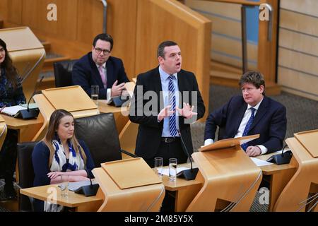 Édimbourg Écosse, Royaume-Uni 12 janvier 2023 Douglas Ross au Premier ministre questions au Parlement écossais. credit sst/alamy nouvelles en direct Banque D'Images