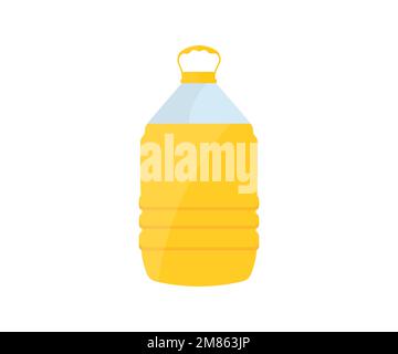 Produit à base d'huile de tournesol avec logo en plastique. Production d'huile végétale. Motif et illustration de vecteur d'huile de cuisson naturelle. Illustration de Vecteur