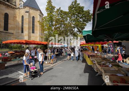 Ville de Bergerac, située sur la rive nord de la Dordogne, dans la partie ouest de la Dordogne, au sud-ouest de la France, en Europe Banque D'Images