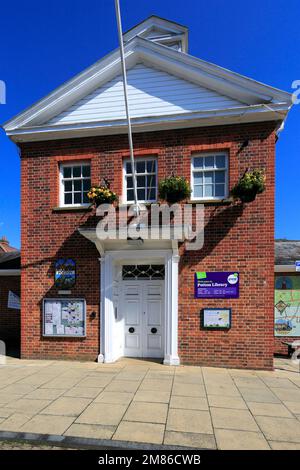 La bibliothèque de Potton, Potton, ville du comté de Bedfordshire, Angleterre, RU Banque D'Images