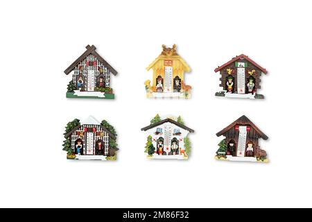 Aimants de porte pour réfrigérateur souvenir. idéal pour les cadeaux. Cadeau de Noël. Été et hiver Banque D'Images