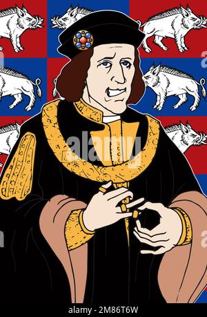 Art de Richard III Roi d'Angleterre et Seigneur d'Irlande. Il a été battu et tué à la bataille de Bosworth Field en 1485 sangliers étaient son badge personnel Banque D'Images