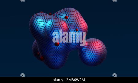 Métaball multicolore néon abstrait avec texture reptile à l'échelle transformation de la transition de la bulle de ballon méta pour le fond de présentation d'entreprise Banque D'Images