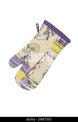 Ensemble de cuisine en tissu avec boîte à pain, gant de four, serviettes, porte-pot pour une idée de cadeau Banque D'Images