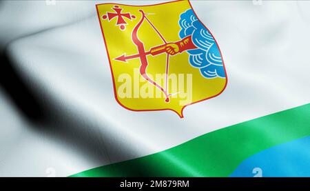 Sujets fédéraux du drapeau russe de l'oblast de Kirov Banque D'Images