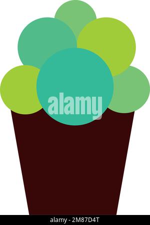 Vecteur d'icône de plante d'intérieur colorée isolée Illustration de Vecteur