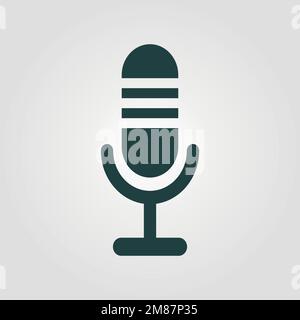Enregistrer l'icône vecteur du microphone. Le microphone symbole pour le site Web. Illustration microphone rétro pour applications mobiles. Microphone avec pictogramme. Style minimaliste Illustration de Vecteur