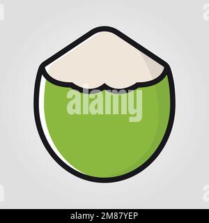 Fruits de noix de coco médias sociaux Emoji. Modern simple Vector pour site Web ou application mobile Illustration de Vecteur