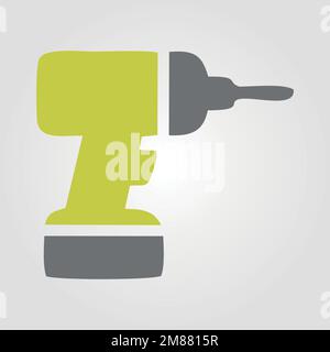 icône d'outil de construction et de rénovation de perceuse à lame commune fendue, illustration vectorielle de concept de réparation à domicile Illustration de Vecteur