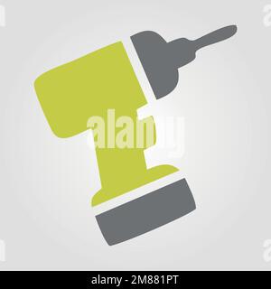 icône d'outil de construction et de rénovation de perceuse à lame commune fendue, illustration vectorielle de concept de réparation à domicile Illustration de Vecteur