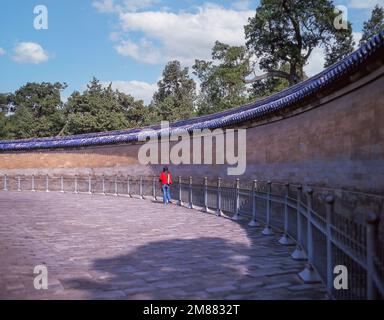 Le mur d'écho dans la voûte impériale du ciel, le Temple du ciel, Dongcheng, Beijing, Beijing et le Nord-est, La République populaire de Chine Banque D'Images