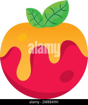 Icône de fruit de pomme isolée avec vecteur de miel Illustration de Vecteur