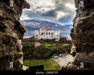 Basilique de la Valère , église fortifiée à Sion , canton du Valais, Suisse Banque D'Images