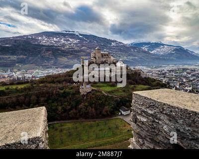 Basilique de la Valère , église fortifiée à Sion , canton du Valais, Suisse Banque D'Images