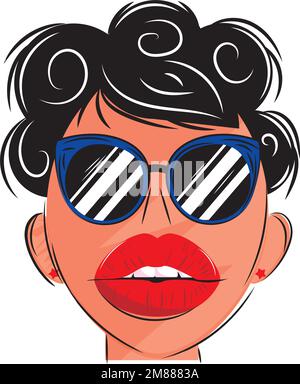 Isolé belle femme pop art esquisse Vector Illustration de Vecteur
