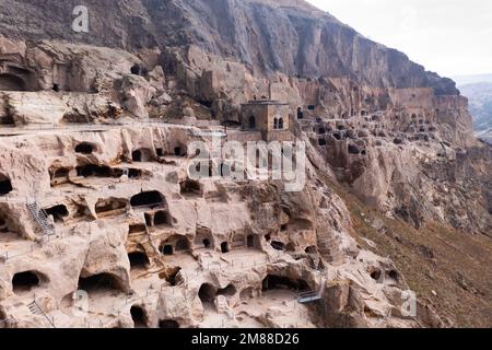 Complexe de monastère de roche près du village de Vardzia, Géorgie Banque D'Images