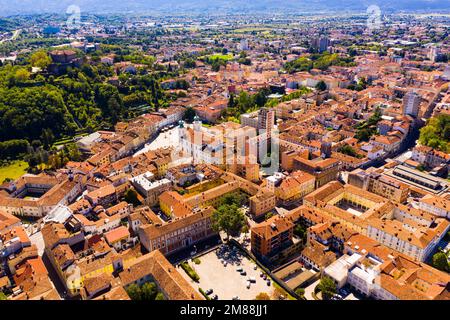 Vue aérienne sur la ville de Gorizia. Italie Banque D'Images