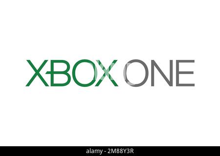 Xbox One, logo, fond blanc Banque D'Images