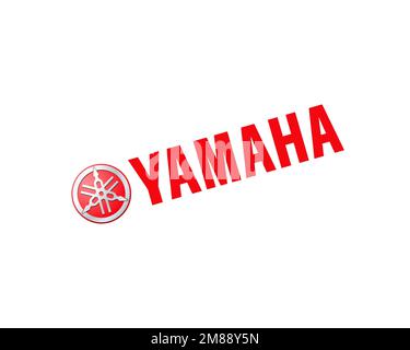 Yamaha Motor Company, logo pivoté, fond blanc Banque D'Images