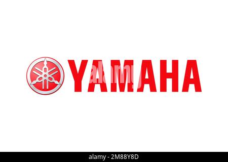 Yamaha Motor Company, logo, fond blanc Banque D'Images