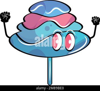 Personnage de dessin animé en coton mignon isolé Vector Illustration de Vecteur