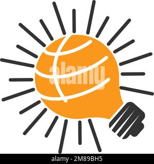 Ampoule logo modèle de conception icône Illustration identité de la marque Illustration de Vecteur