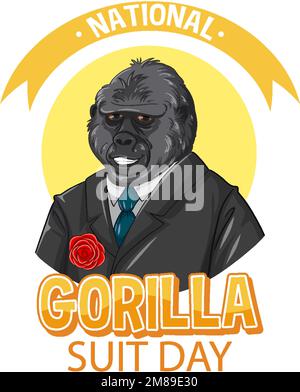 Illustration de la bannière nationale Gorilla suit Day Illustration de Vecteur