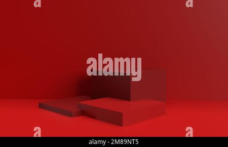 rouge rose orange dégradé carré couleur podium décoration ornement présentation vitrine maquette business scène produit scène moderne studio Banque D'Images