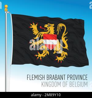 Drapeau de la province du Brabant flamand, Royaume de Belgique, illustration vectorielle Illustration de Vecteur