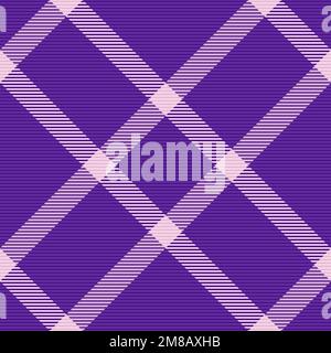 Tartan sans coutures à motif écossais. Vérifiez la texture de l'arrière-plan. Motif textile vectoriel dans les couleurs violet et clair. Illustration de Vecteur