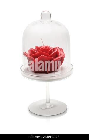 Bougie colorée isolée de formes diverses. Bougie parfumée. Bougie avec verre. Oeufs, mer, coeur, fleur, poisson, starfish, seashell, corail, ange, pomme. Banque D'Images