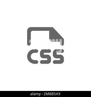 icône plate de type de fichier css, modèle de ressource graphique, illustration vectorielle. Illustration de Vecteur