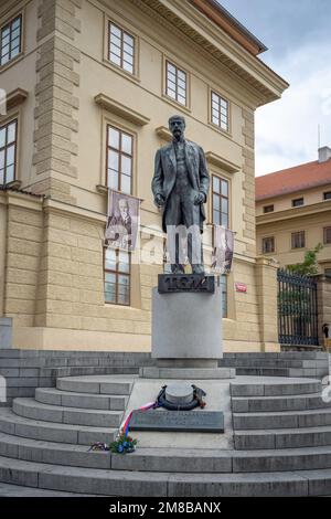 Tomas Garrigue Masaryk Statue à la place Hradcany - Prague, République Tchèque Banque D'Images