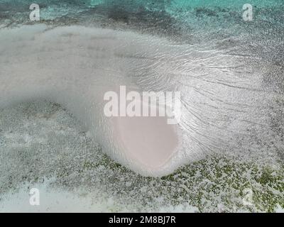 Zanzibar (Muyuni Beach sur la plus grande île de l'archipel de Zanzibar, Unguja, vue aérienne) Banque D'Images