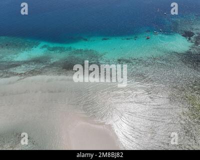 Zanzibar (Muyuni Beach sur la plus grande île de l'archipel de Zanzibar, Unguja, vue aérienne) Banque D'Images