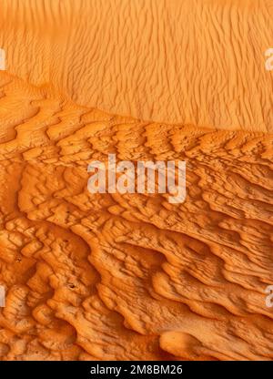 Motifs naturels et ondulations dans le sable, désert de Wahiba, Sables de Sharqiya, Oman Banque D'Images