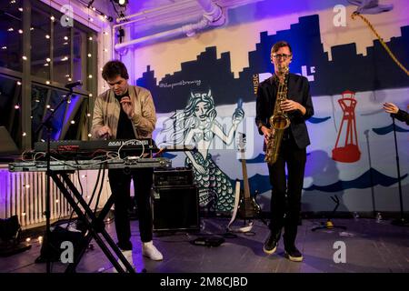 Marian Hill - Samantha Gongol et Jeremy Lloyd en session à Brooklyn Banque D'Images