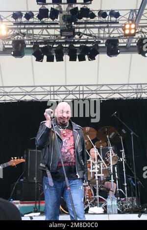 Paul Di'Anno, ex-chanteur du groupe britannique de métaux lourds Iron Maiden. Banque D'Images