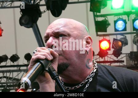 Paul Di'Anno, ex-chanteur du groupe britannique de métaux lourds Iron Maiden. Banque D'Images