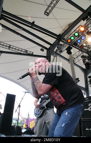 Paul Di'Anno, ex-chanteur du groupe britannique de métaux lourds Iron Maiden. Banque D'Images