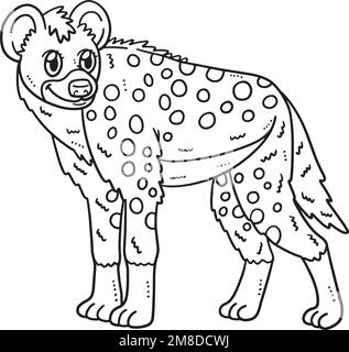 Mère Hyena Isolated coloriage page pour enfants Illustration de Vecteur