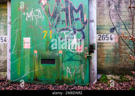 Bunker de munitions de l'armée américaine abandonné près de Viernheim/Allemagne Banque D'Images