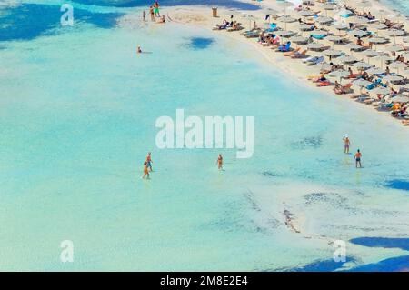 Baie de Balos, péninsule de Gramvousa, la Canée, la Crète, la Grèce Banque D'Images