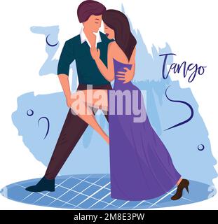 Couple dansant de tango isolé culture Argentine Vector Illustration de Vecteur