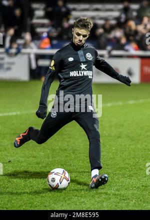 Woking, Royaume-Uni. 13th janvier 2023. WOKING, ANGLETERRE - JANVIER 13: Romeo Beckham de Brentford B en action pendant le match de la coupe de la Premier League entre Brentford B et Aston Villa U21 au stade communautaire de Laithwaite sur 13 janvier 2023 à Woking, en Angleterre. (Photo MB Media/Sipa USA) crédit: SIPA USA/Alay Live News Banque D'Images