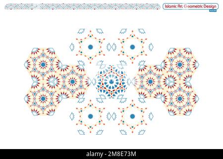 Motifs géométriques décoratifs islamiques, collection d'arrière-plan, image vectorielle d'ornement islamique d'arrière-plan Illustration de Vecteur