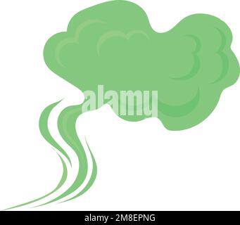 Nuage vert. Odeur de déchets de dessin animé. Odeur toxique isolée sur fond blanc Illustration de Vecteur