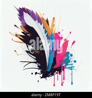 Taches, taches de peinture colorée sur fond blanc, couleurs multicolores, illustration arc-en-ciel - vecteur Illustration de Vecteur
