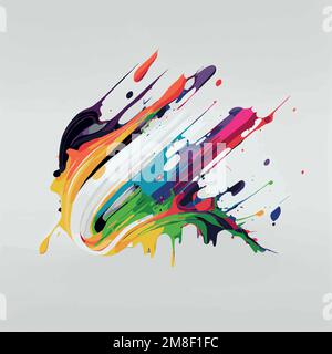 Taches, taches de peinture colorée sur fond blanc, couleurs multicolores, illustration arc-en-ciel - vecteur Illustration de Vecteur